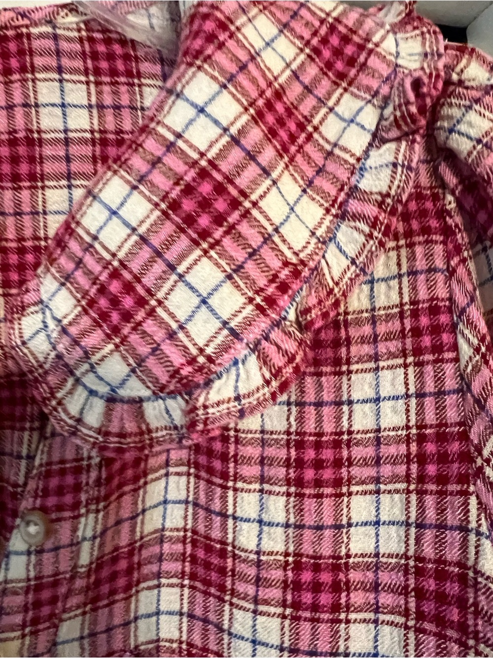 Pilcro Anthropologie Pink Keira Plaid Blouse Top | Ruffle Collar NWT XS #2627 - Picture 9 of 11